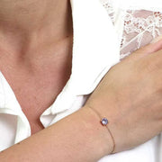 Bracciale in Argento 925 con punto luce viola centrale