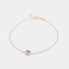 Bracciale in Argento 925 con punto luce viola centrale
