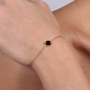 Bracciale in Argento 925 con punto luce centrale nero