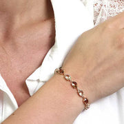 Bracciale in Argento 925 con giro di cristali colorati nelle colorazioni ambra