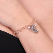 Bracciale in Argento 925 con ciondolo del colosseo con chiusura con perle