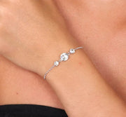 Bracciale in Argento 925 con trio di cristalli bianchi