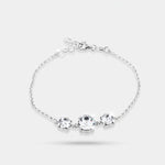 Bracciale in Argento 925 con trio di cristalli bianchi - BYSIMON gioielli