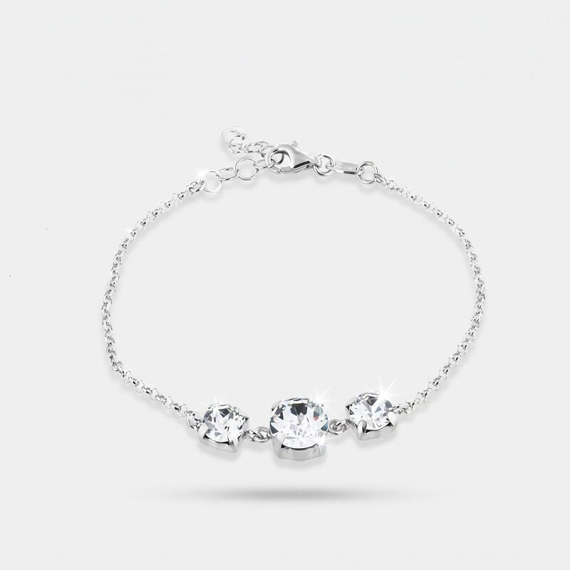 Bracciale in Argento 925 con trio di cristalli bianchi - BYSIMON gioielli