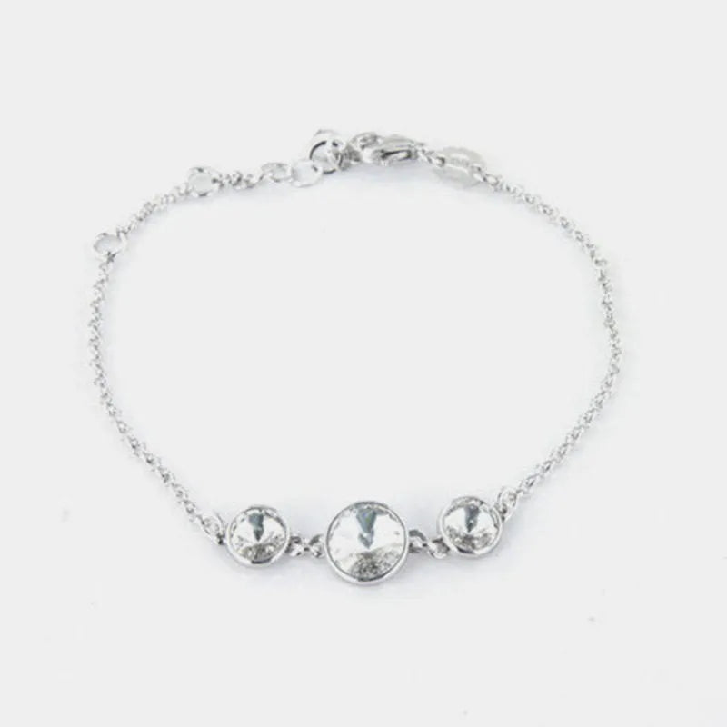 Bracciale in Argento 925 trio di punti luce con cristalli bianchi
