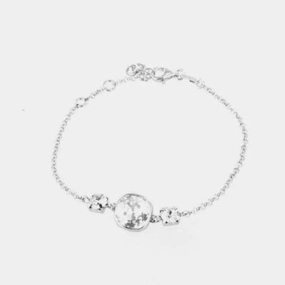 Bracciale in Argento 925 con trio di cristalli bianchi