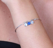 Bracciale in Argento 925 rigido con cristalli dalle sfumature blu