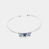 Bracciale in Argento 925 rigido con cristalli dalle sfumature blu