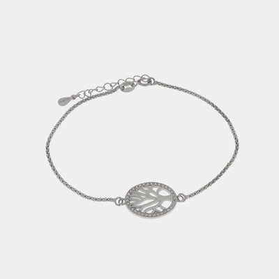 Bracciale in Argento 925  con albero della vita e zirconi bianchi