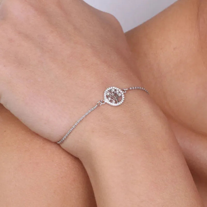 Bracciale in Argento 925 con albero della vita e zirconi bianchi Collezione Barcellona - BYSIMON gioielli