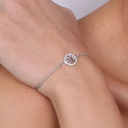 Bracciale in Argento 925 con albero della vita e zirconi bianchi