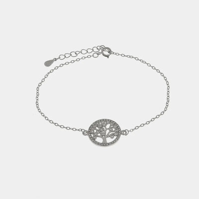 Bracciale in Argento 925 con albero della vita e zirconi bianchi Collezione Barcellona - BYSIMON gioielli