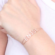 Bracciale in Argento 925 scritta ENJOY centrale impreziosita da zirconi bianchi