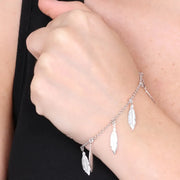 Bracciale in Argento 925 con piume pendenti