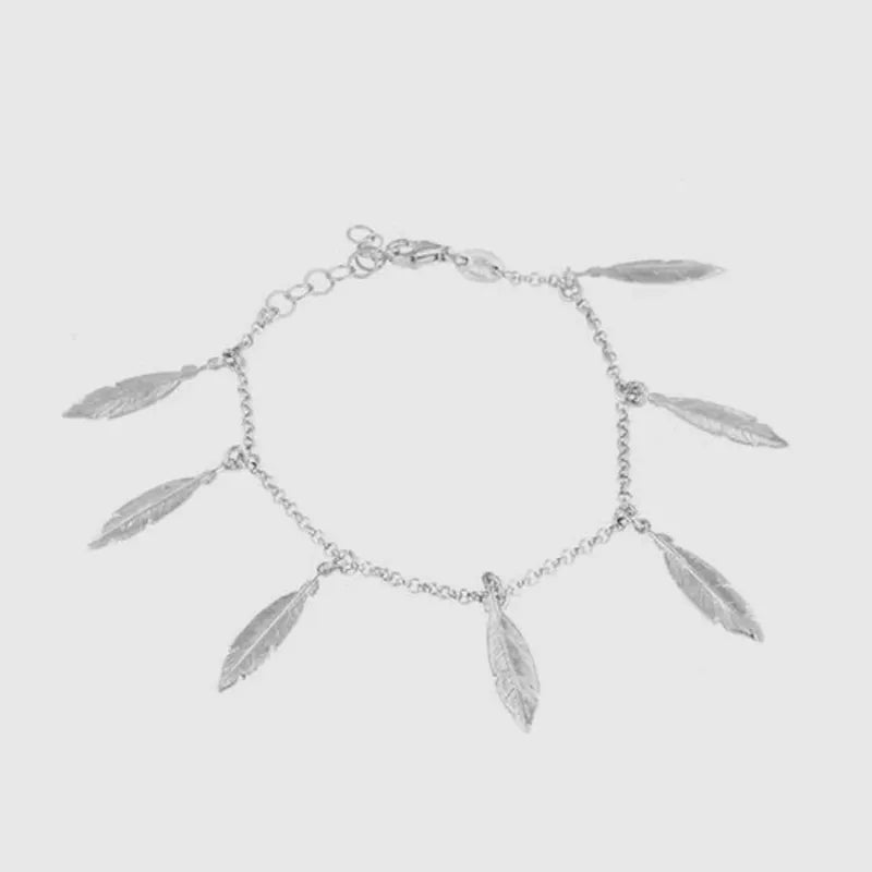 Bracciale in Argento 925 con piume pendenti
