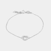 Bracciale in Argento 925 cuoricino con punti luce di cristalli bianchi