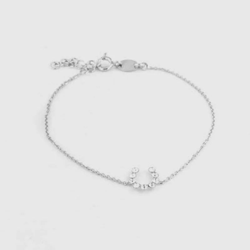 Bracciale in Argento 925  ferro di cavallo con punti luce di cristalli bianchi