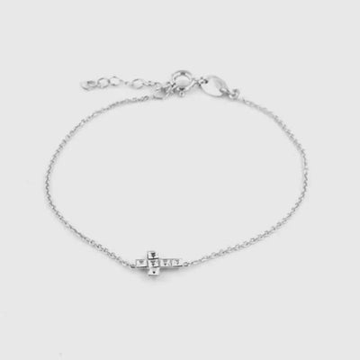 Bracciale in Argento 925 croce e cristalli