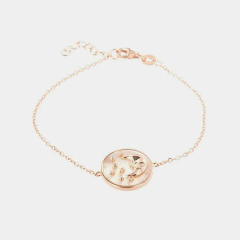 Bracciale in Argento 925 con luna, stelle e zirconi