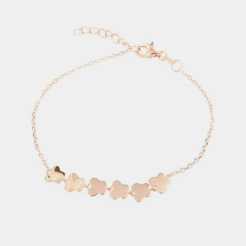 Bracciale in Argento 925 con serie di farfalline lisce