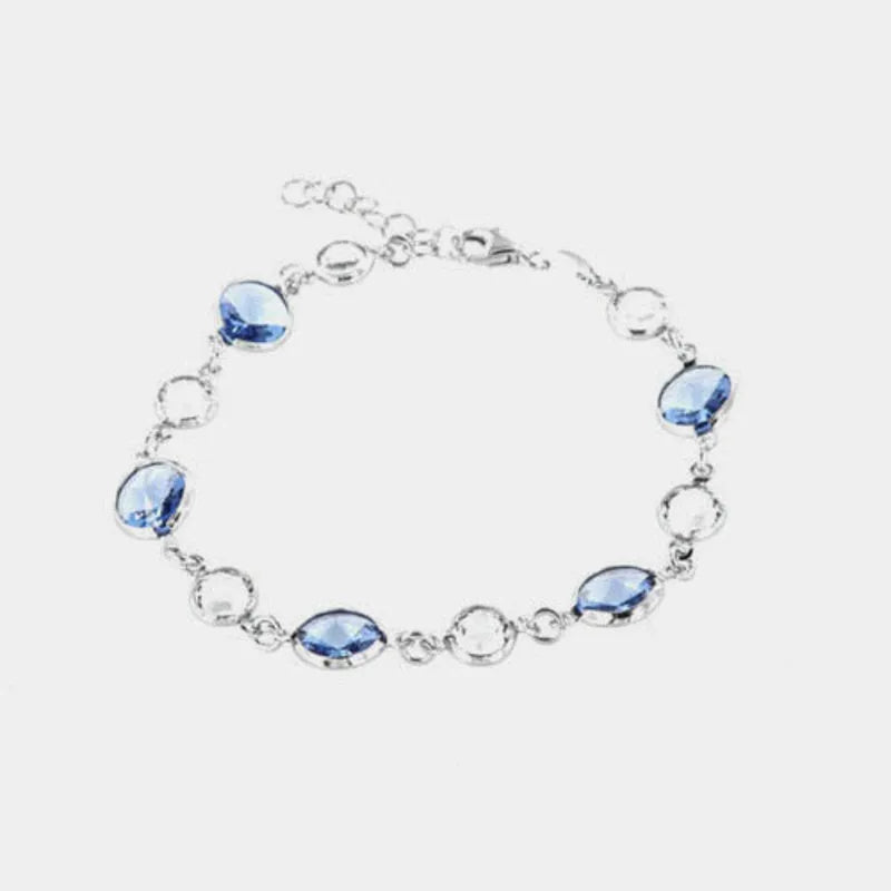 Bracciale in Argento 925 con giro di cristalli colorati bicolore - BYSIMON gioielli