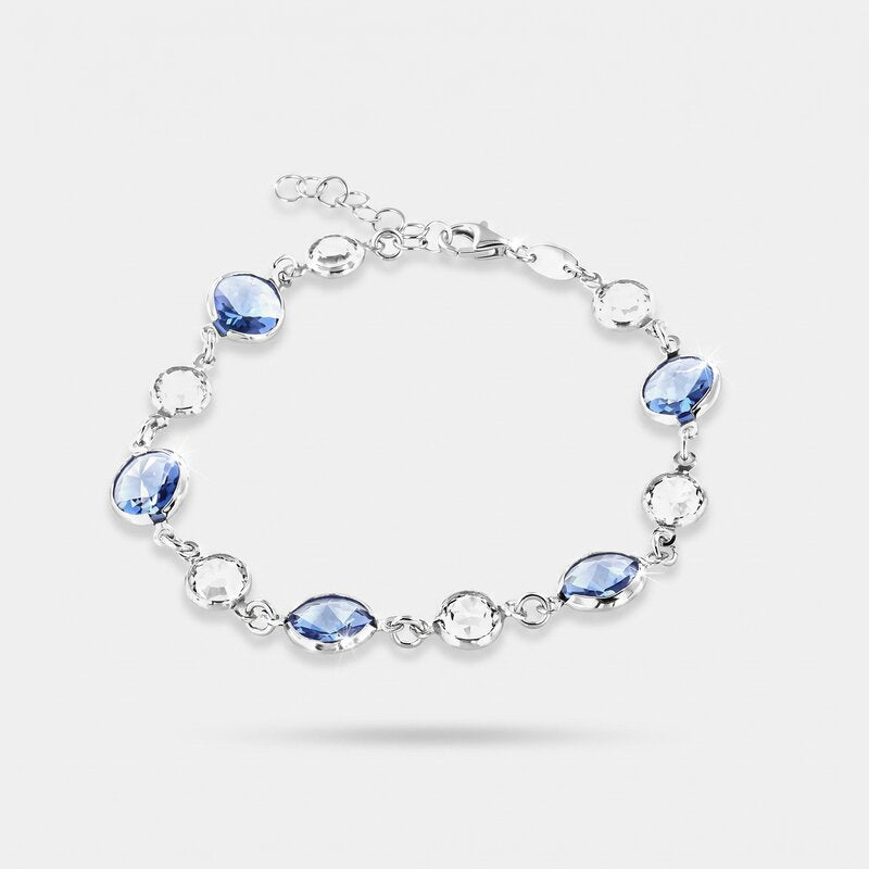 Bracciale in Argento 925 con giro di cristalli colorati bicolore - BYSIMON gioielli