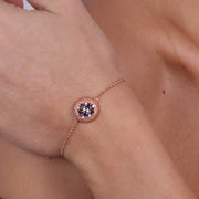 Bracciale in Argento 925 con zirconi bianchi e blu