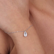 Bracciale in Argento 925 con conchiglia pendente bianca zirconata
