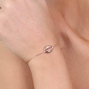 Bracciale in Argento 925 con conchiglia centrale liscia