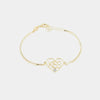 Bracciale in Argento 925 scritta KISS incorniciata in cuore con cristallo bianco.