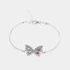 Bracciale in Argento 925 semi-rigido, con farfalla centrale impreziosita da cristalli multicolore sulle ali.