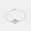 Bracciale in Argento 925 semi-rigido con albero della vita centrale in giro di cristalli bianchi