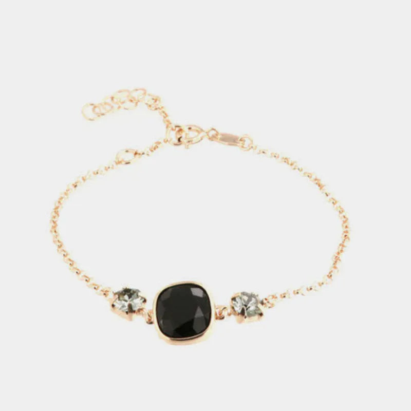 Bracciale in Argento 925 con trio di cristalli sulle tonalità del nero fumè