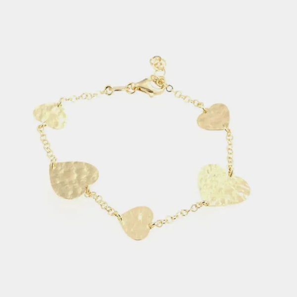 Bracciale in Argento 925 con giro di cuori satinati