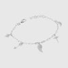 Bracciale in Argento 925 con pendenti a forma di luna, ali di angelo, freccia, stella con zirconi bianchi