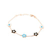 Bracciale in Argento 925 con ciondoli smaltati a forma di fiori