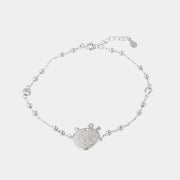 Bracciale in Argento 925 con ciondolo fico d'india, impreziosito da pavè di zirconi bianchi