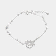 Bracciale in Argento 925 con ciondolo carretto siciliano, impreziosito da zirconi bianchi