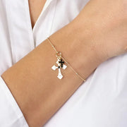 Bracciale in Argento 925 con croci pendenti impreziosite da cristalli neri