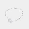 Bracciale in Argento 925 a catena con fiore liscio, chiusura t-bar