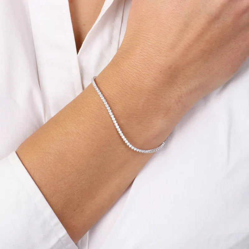 Bracciale in Argento 925 tennis con zirconi bianchi - BYSIMON gioielli