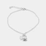 Bracciale in Argento 925 con campanella portafortuna e quadrifoglio