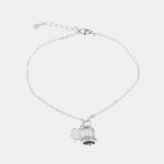 Bracciale in Argento 925 con campanella portafortuna e quadrifoglio