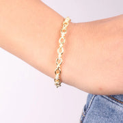 Bracciale in Argento 925 mini intrecci di catene impreziosite da zirconi