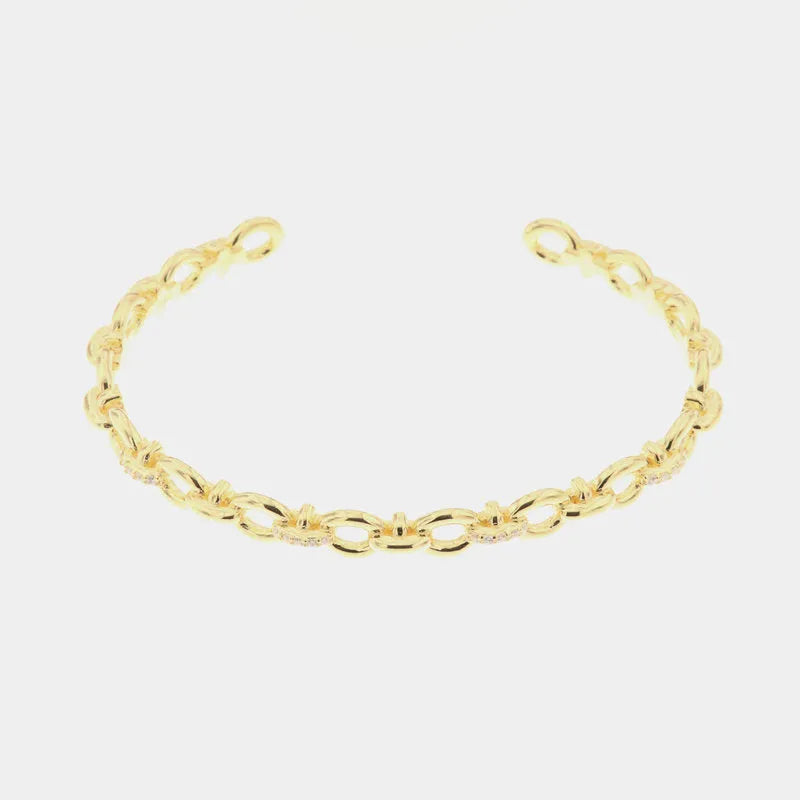 Bracciale in Argento 925 mini intrecci di catene impreziosite da zirconi