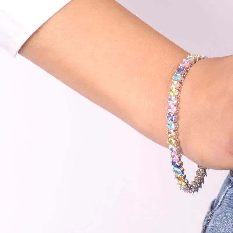 Bracciale in Argento 925 in zirconi multicolor