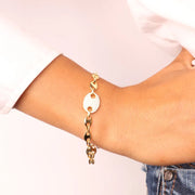 Bracciale in Argento 925 con intrecci di maglia marina e dettaglio con zirconi bianchi