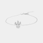 Bracciale in Argento 925 con pendente a forma di corona impreziosito da zirconi bianchi