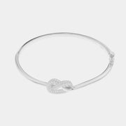 Bracciale in Argento 925 con nodo centrale impreziosito da zirconi bianchi