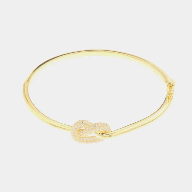 Bracciale in Argento 925 con nodo centrale impreziosito da zirconi bianchi